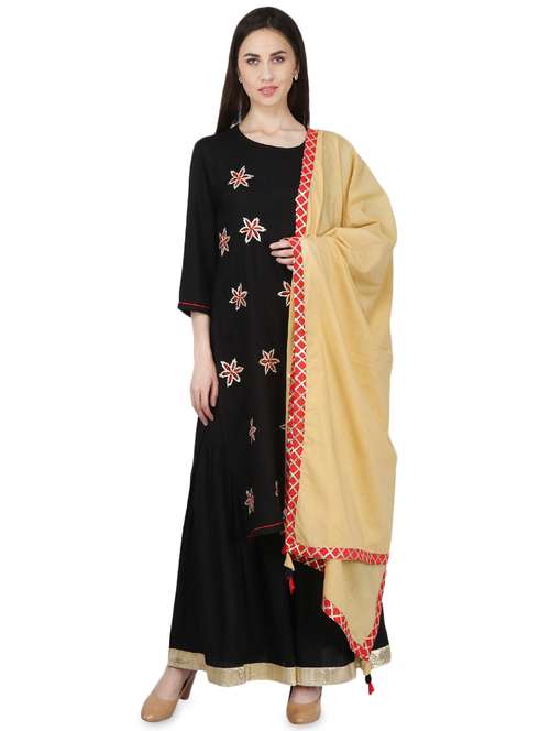 gota work kurta sharara set - 16717187 - Standard Image - 0