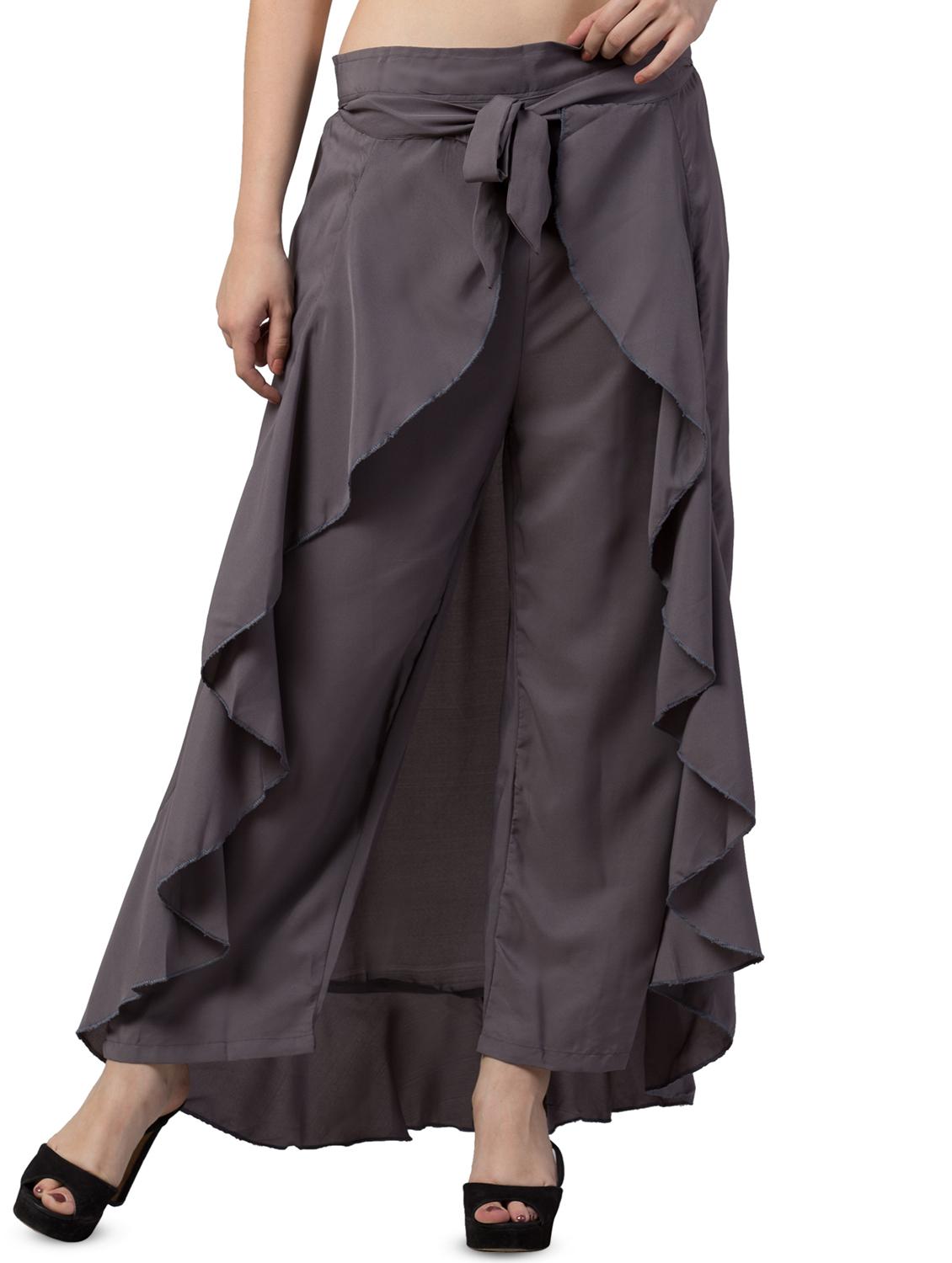 tie front solid palazzo - 16717312 - Zoom Image - 0