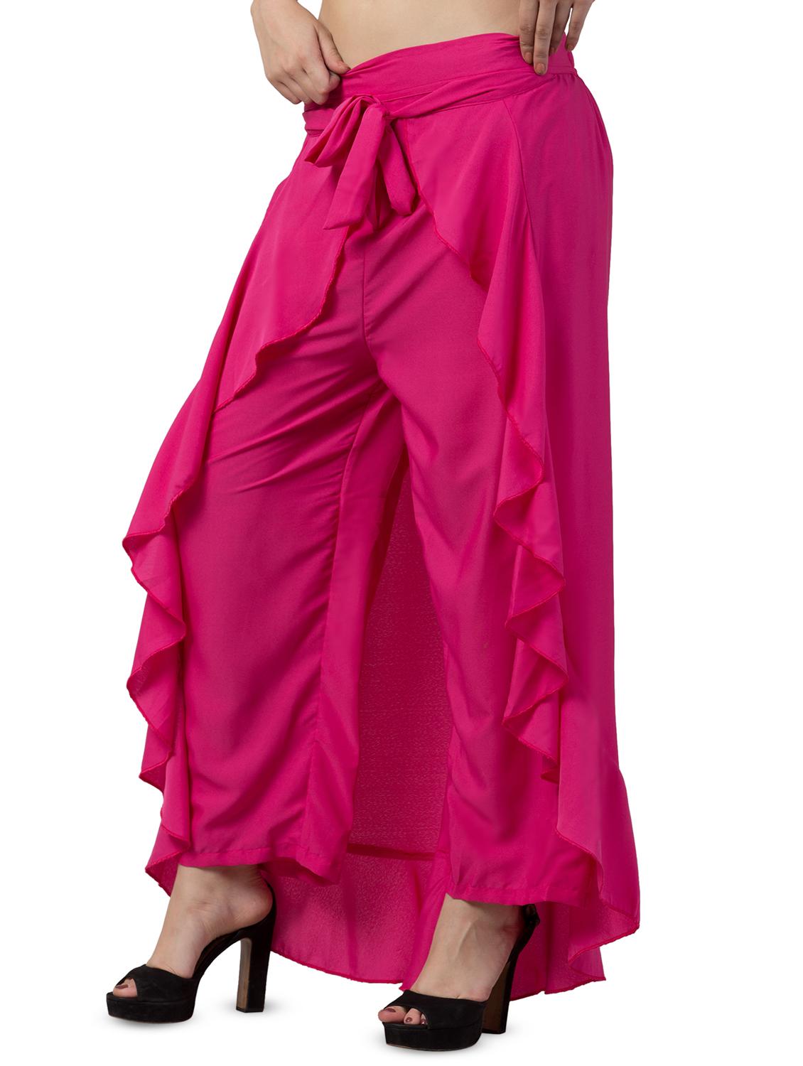 tie front solid palazzo - 16717313 - Zoom Image - 0