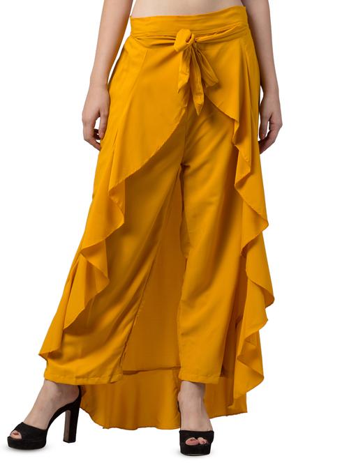 tie front solid palazzo - 16717316 - Standard Image - 0