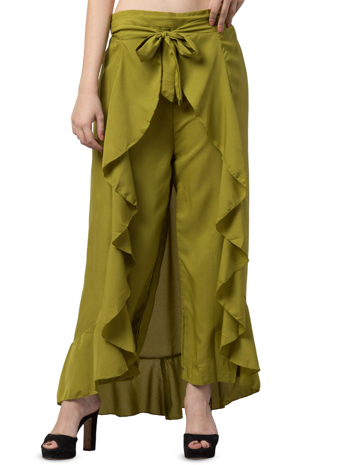 tie front solid palazzo - 16717317 - Zoom Image - 0