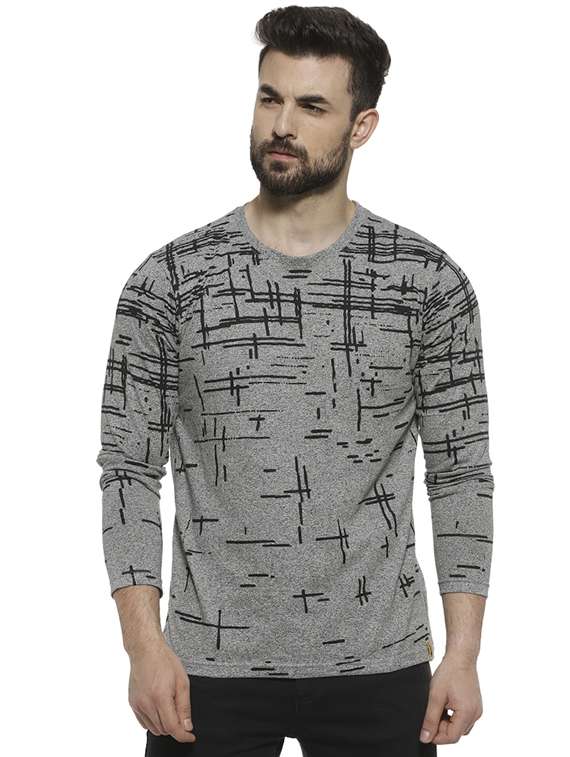 grey front printed t-shirt