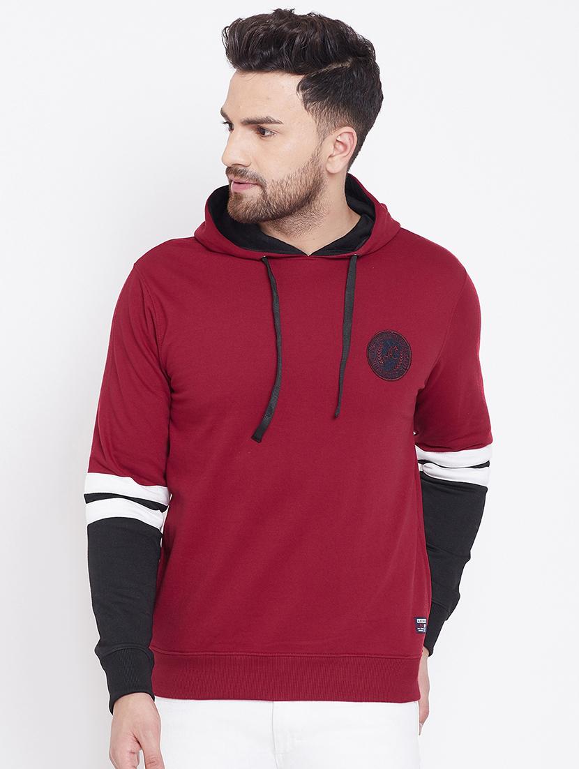 red color block sweatshirt - 16718299 -  Zoom Image - 0