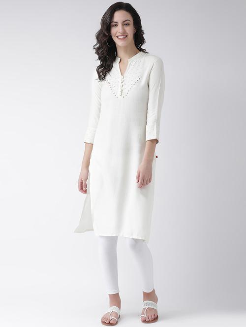 dobby straight kurta - 16719433 - Standard Image - 0