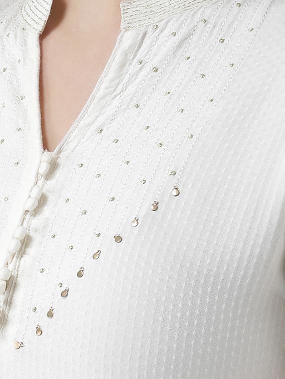 dobby straight kurta - 16719433 - Standard Image - 3