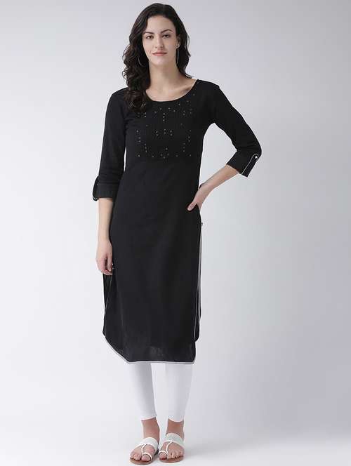 embroidered straight kurta - 16719436 -  Standard Image - 0