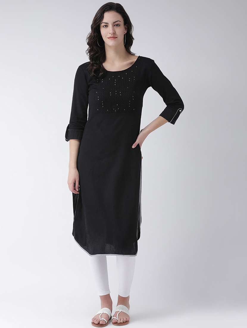 embroidered straight kurta - 16719436 -  Zoom Image - 0