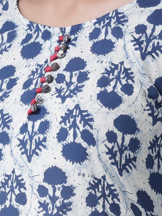 indigo a-line kurta - 16719451 - Standard Image - 3