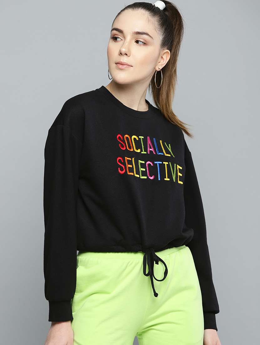 women's chest print sweatshirt