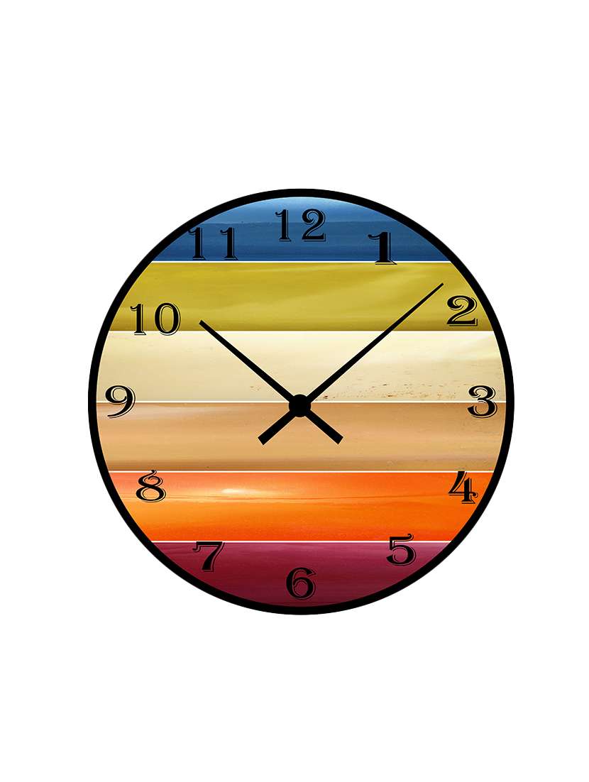  multicolour mdf wood based wall clock 