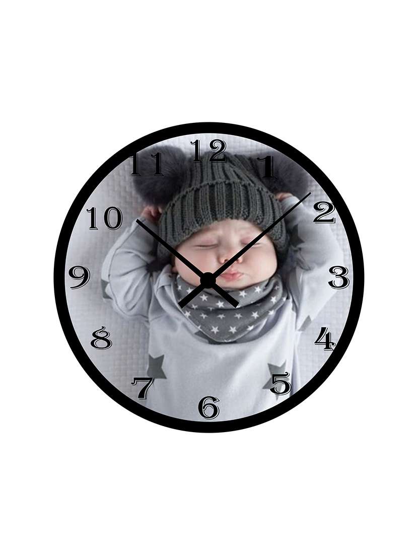 new born baby mdf wood based wall clock 