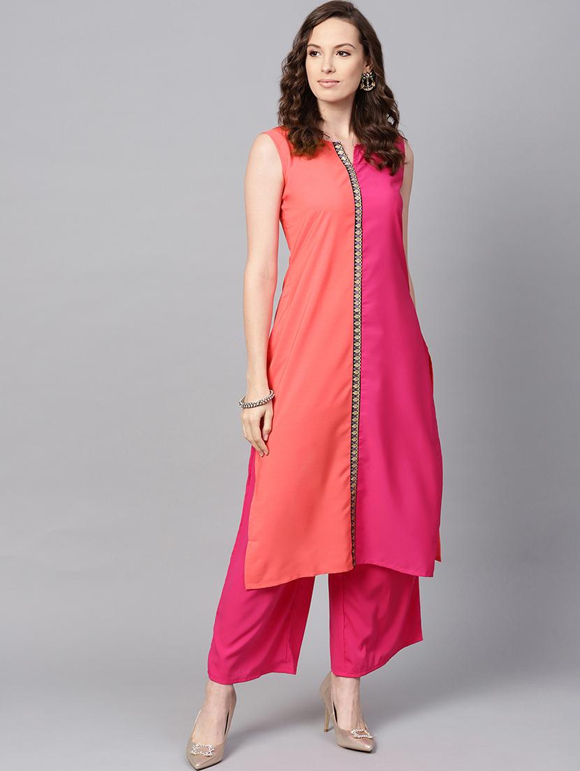 contrast kurta palazzo set - 16720573 -  Zoom Image - 0