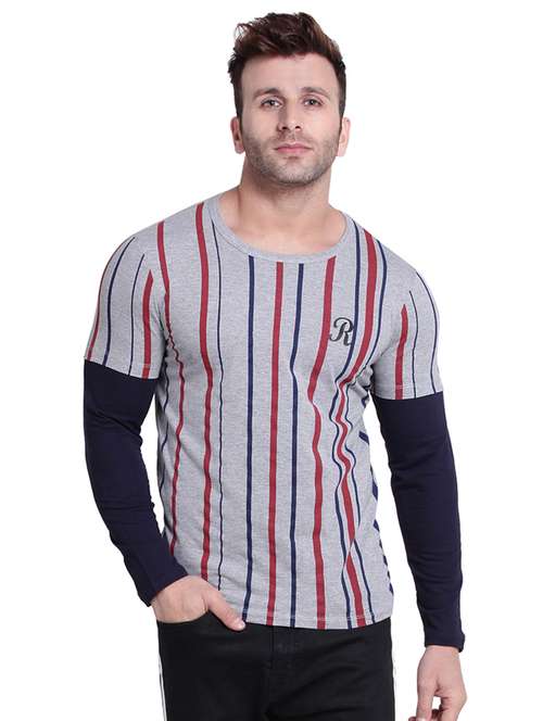 grey striped t-shirt - 16722968 - Standard Image - 0