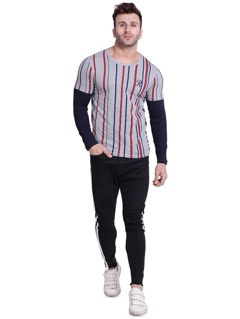 grey striped t-shirt - 16722968 - Standard Image - 3
