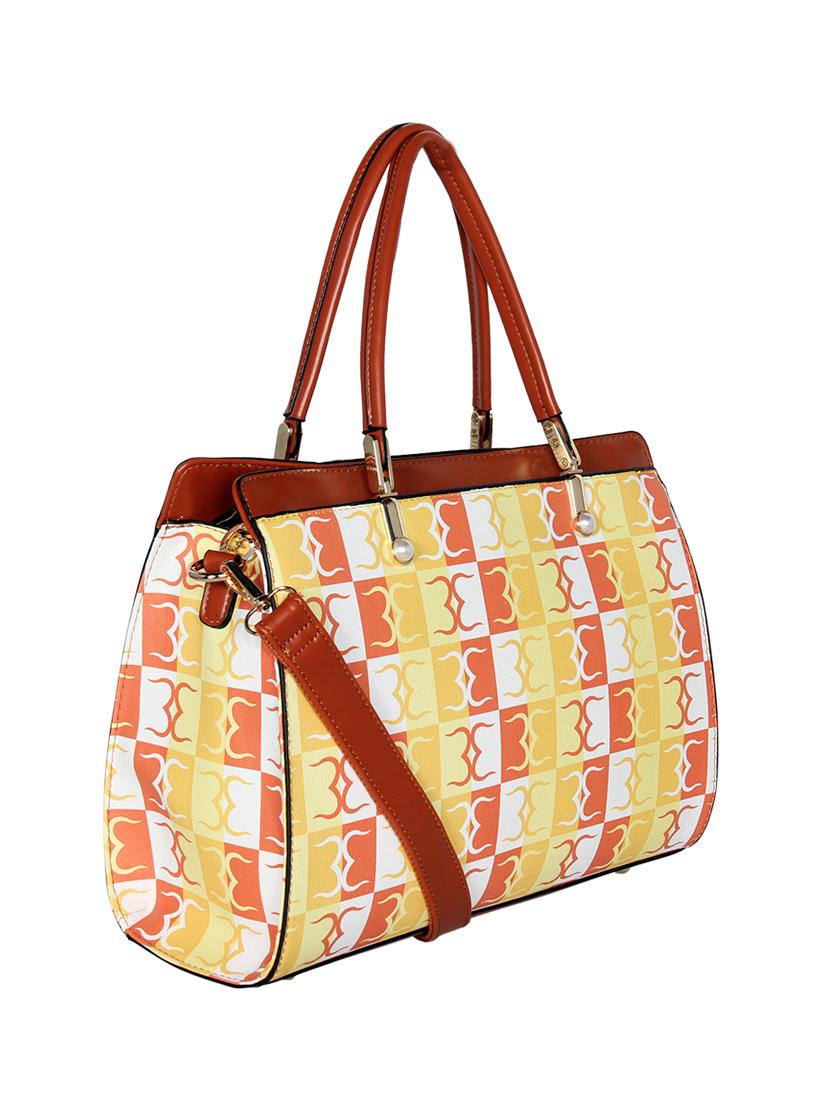 orange leatherette regular handbag - 16723663 - Standard Image - 3