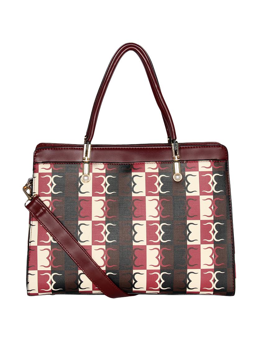 maroon leatherette regular handbag - 16723665 - Zoom Image - 0