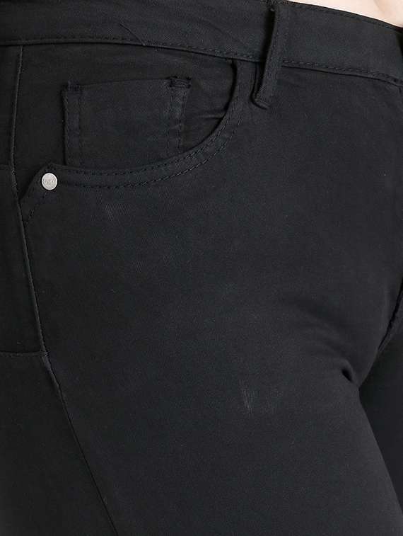 high rise button detail jeans - 16725689 - Standard Image - 3