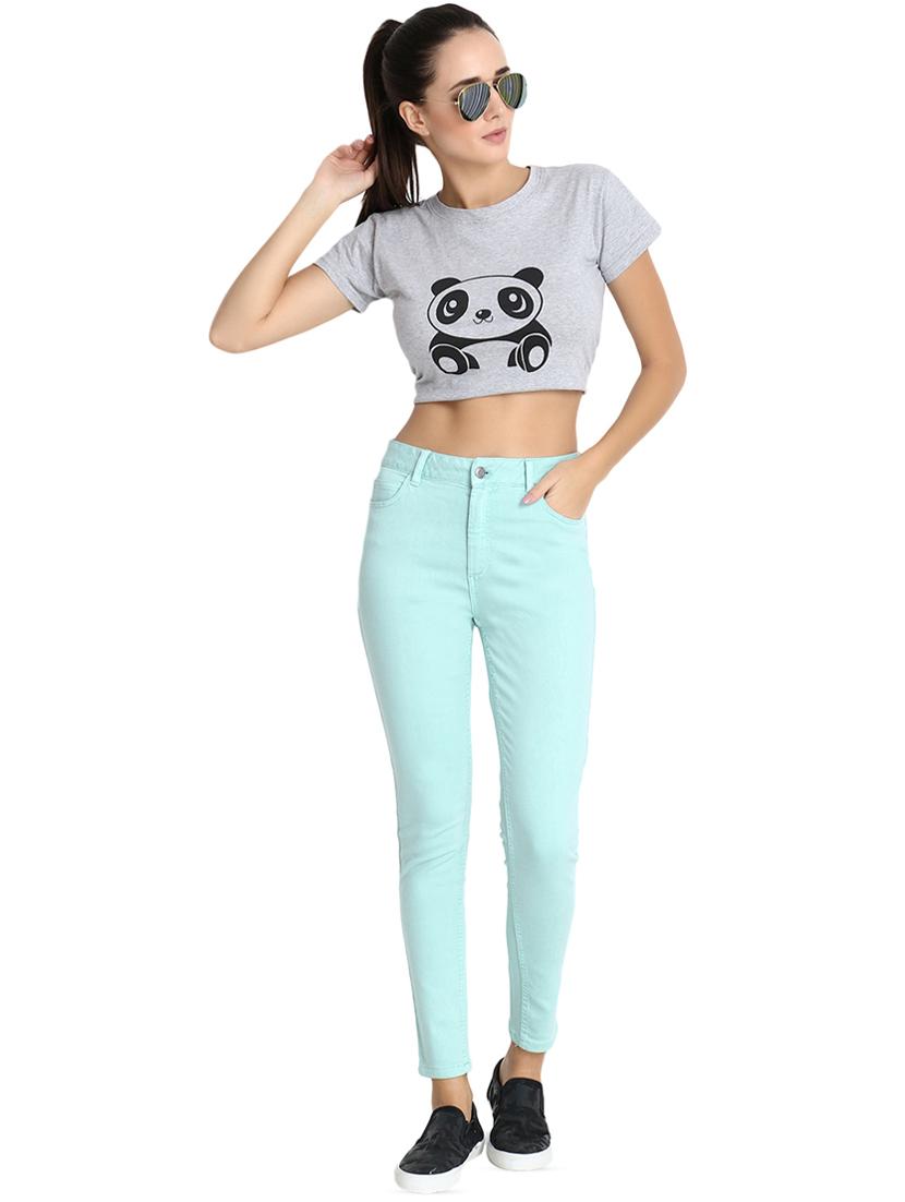 high rise solid jeans - 16725698 - Standard Image - 3