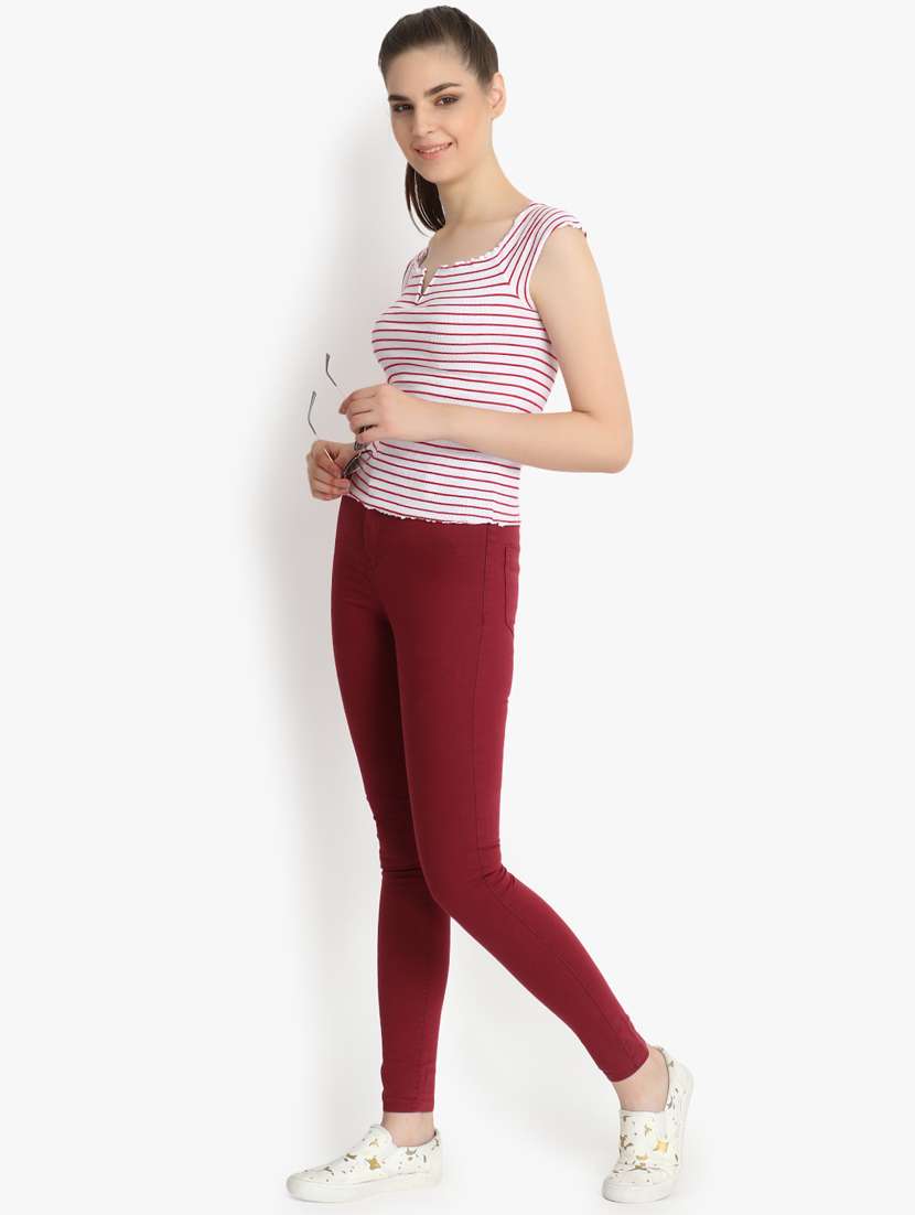 high rise solid jeans  - 16725705 -  Standard Image - 3