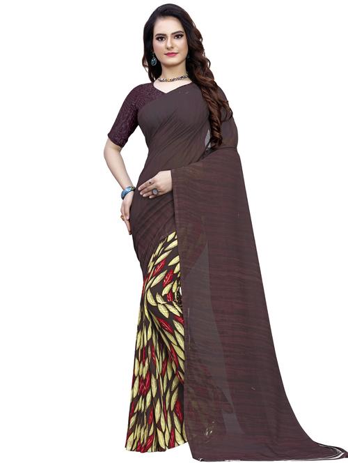 solid half and half saree with blouse - 16725918 - Standard Image - 0