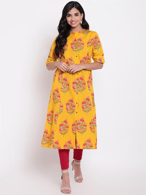 floral print a-line kurta - 16728271 -  Standard Image - 0