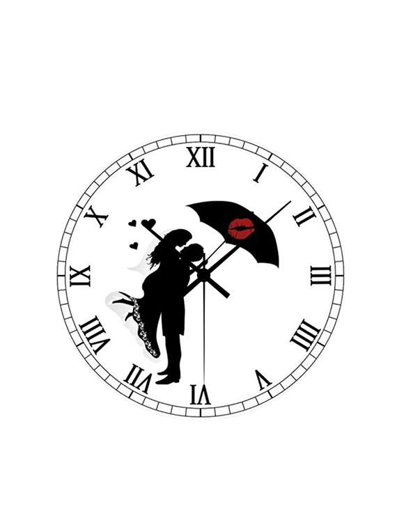 couple love designer mdf wood based wall clock 