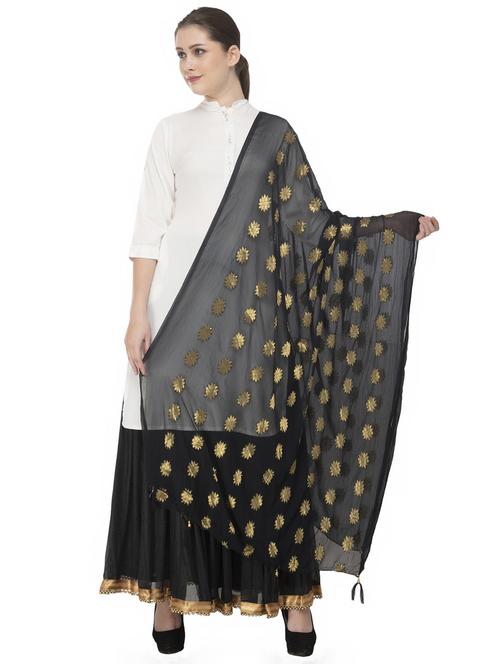 floral zari dupatta - 16729825 - Standard Image - 0