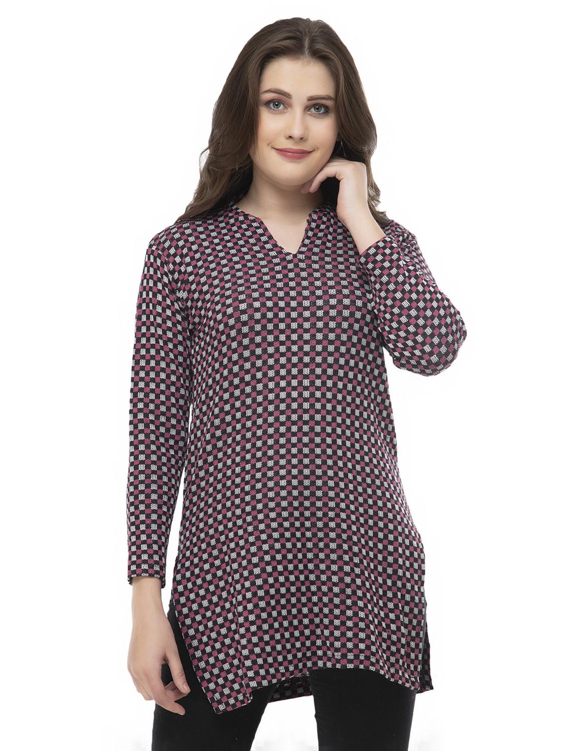 checkered woolen kurti - 16729880 -  Zoom Image - 0