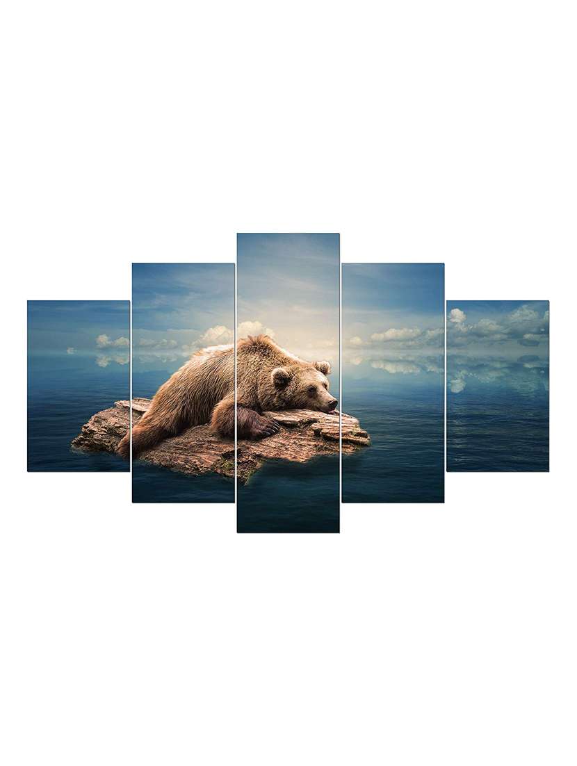 5 Panel Wall Art Wooden Painting 