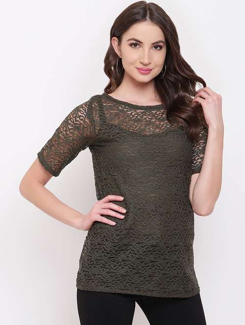 women's straight round neck top - 16730497 - Standard Image - 0