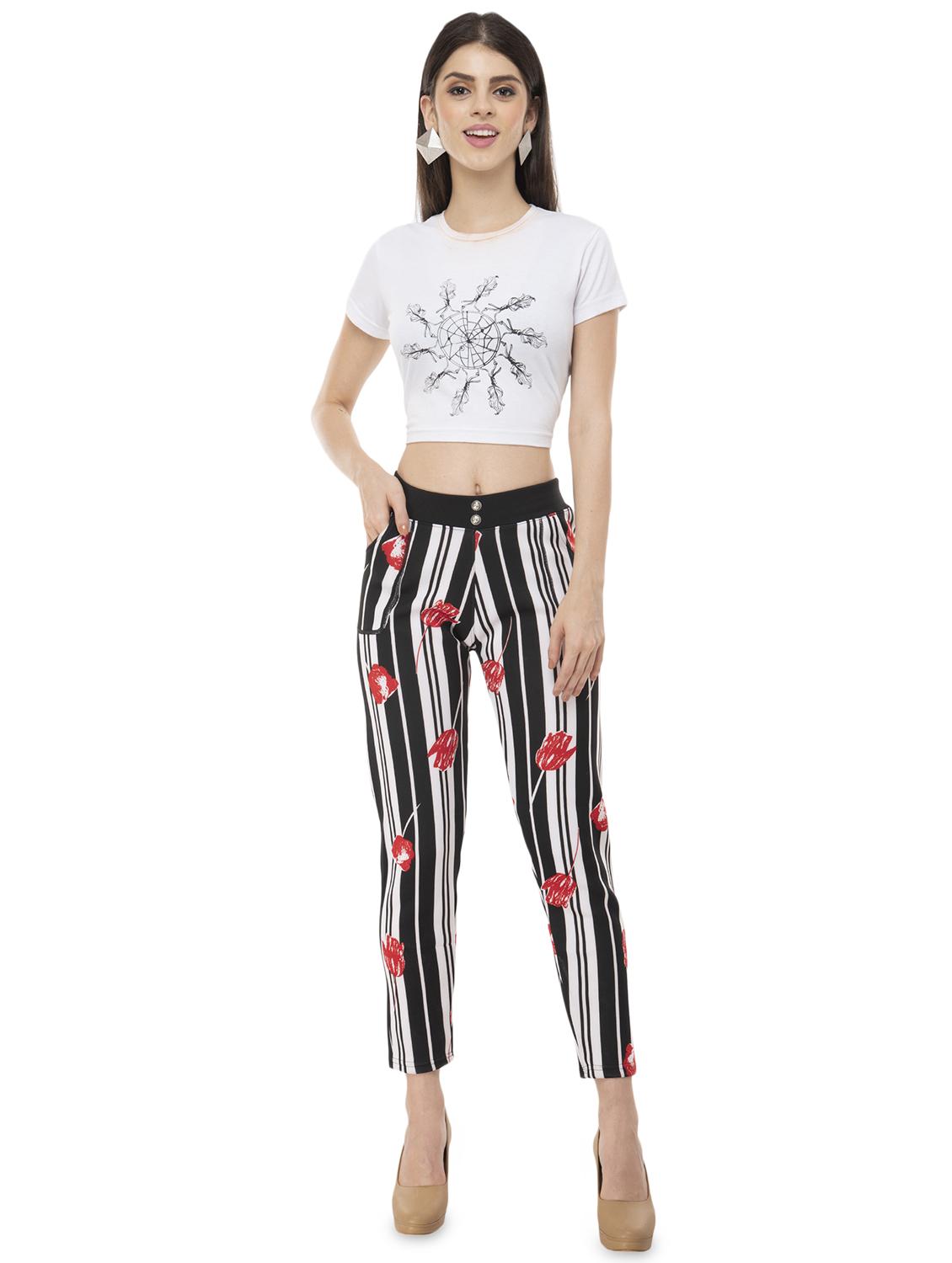 high rise striped trouser - 16734092 - Standard Image - 3