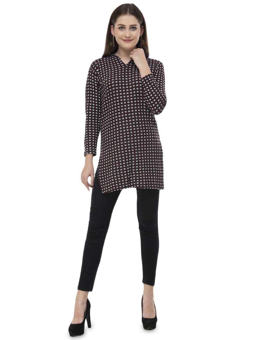 checkered woolen kurti - 16734113 - Standard Image - 3