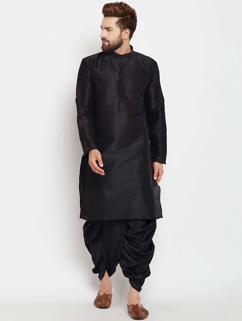 black solid dhoti kurta set