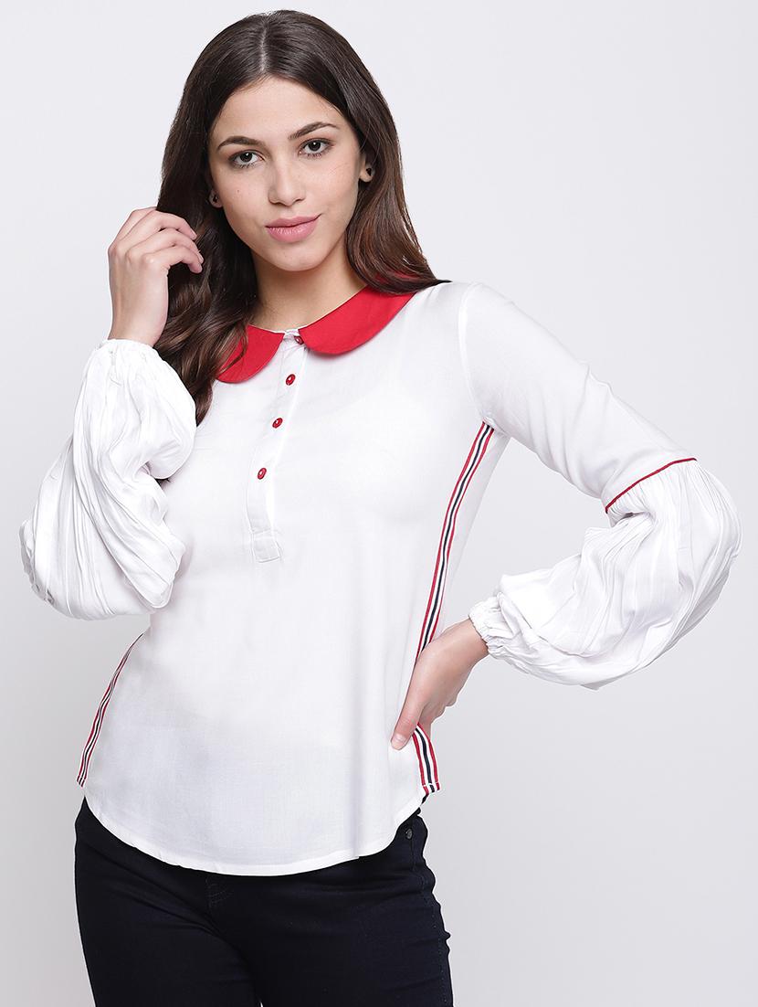 peterpan collar bishop sleeved top  - 16736301 -  Zoom Image - 0
