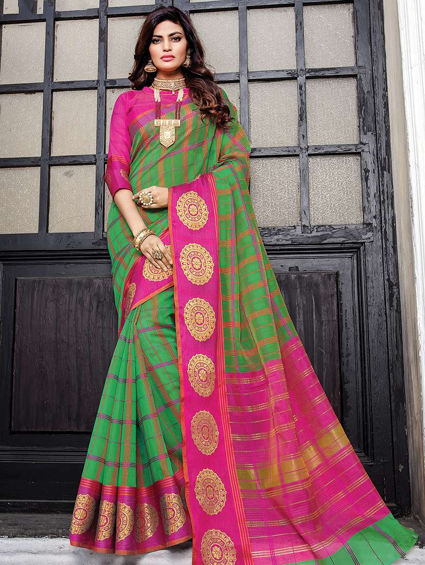 striped woven saree with blouse