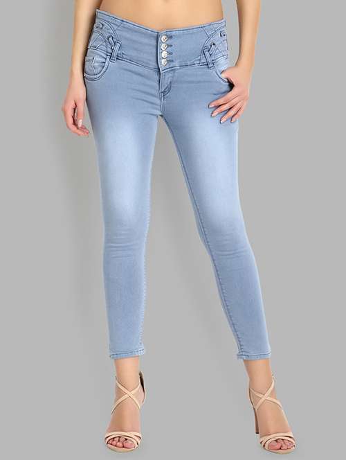 mid rise button detail jeans - 16737067 -  Standard Image - 0