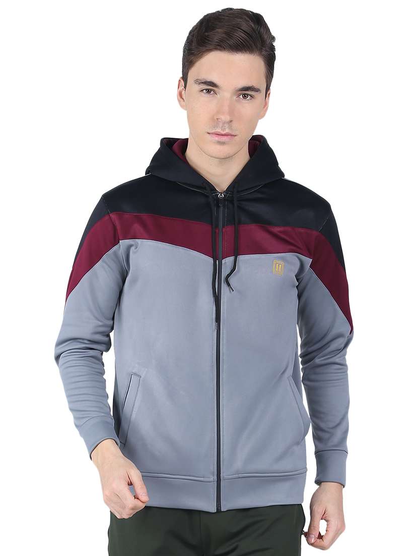 grey color block sweatshirt