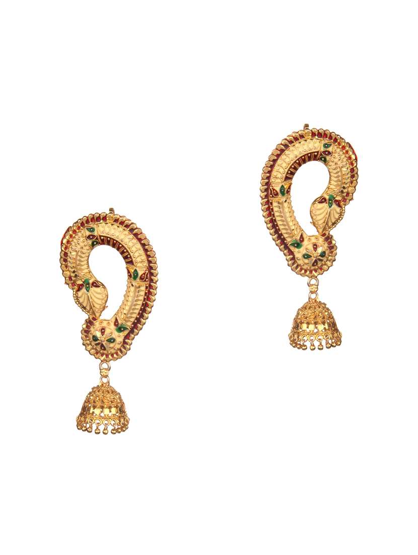 gold metal jhumka earring