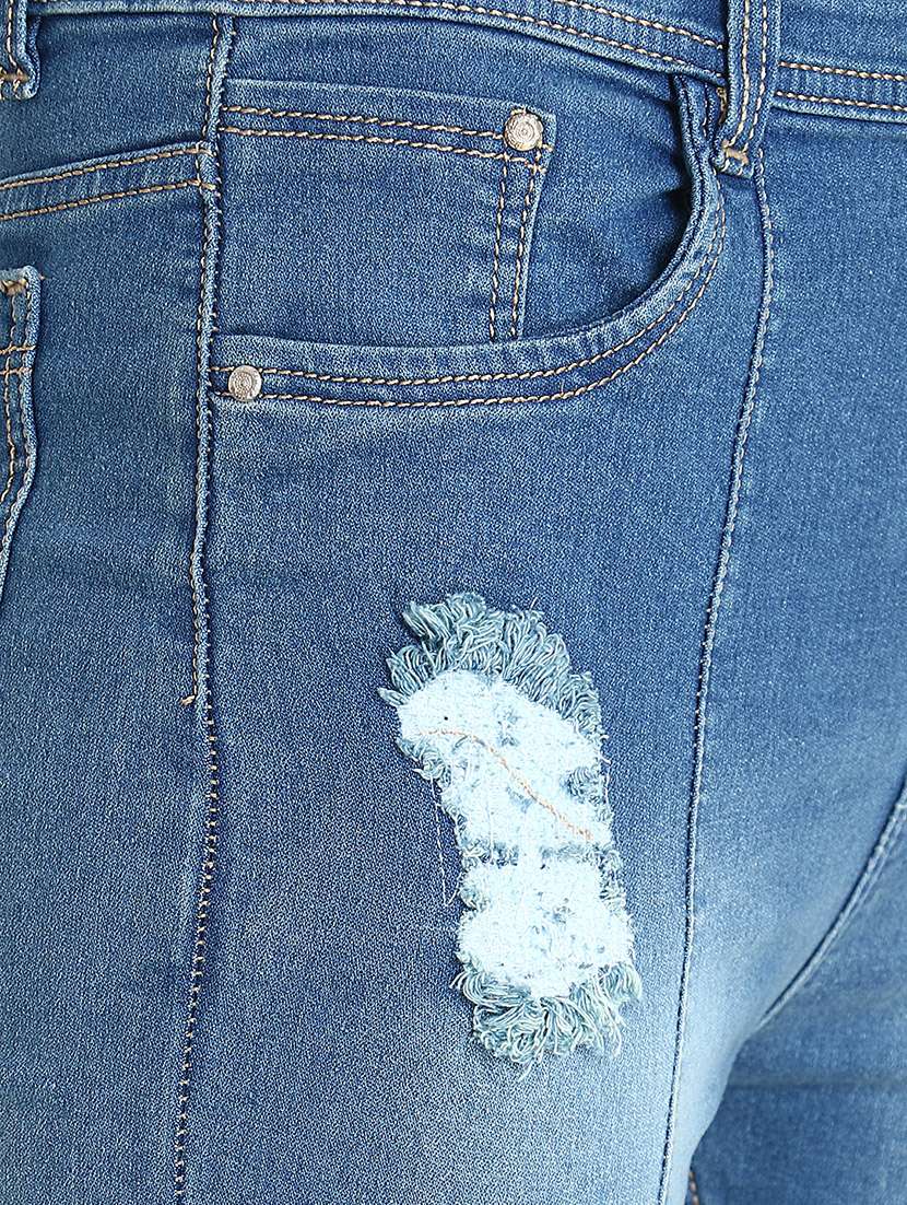 high rise distressed jeans  - 16738245 -  Standard Image - 3