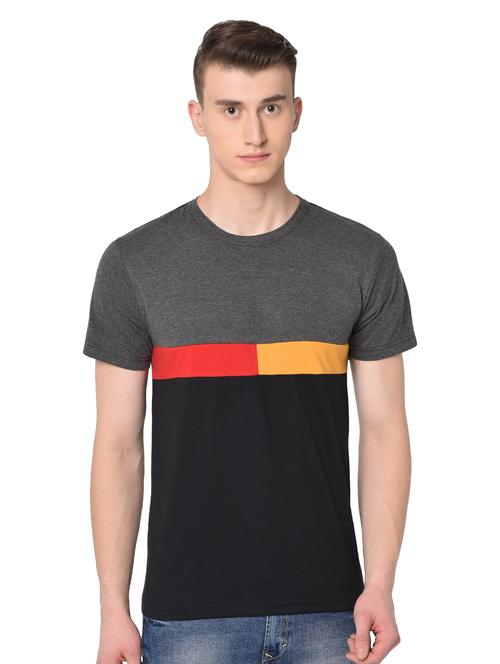 black color block t-shirt - 16738516 -  Standard Image - 0