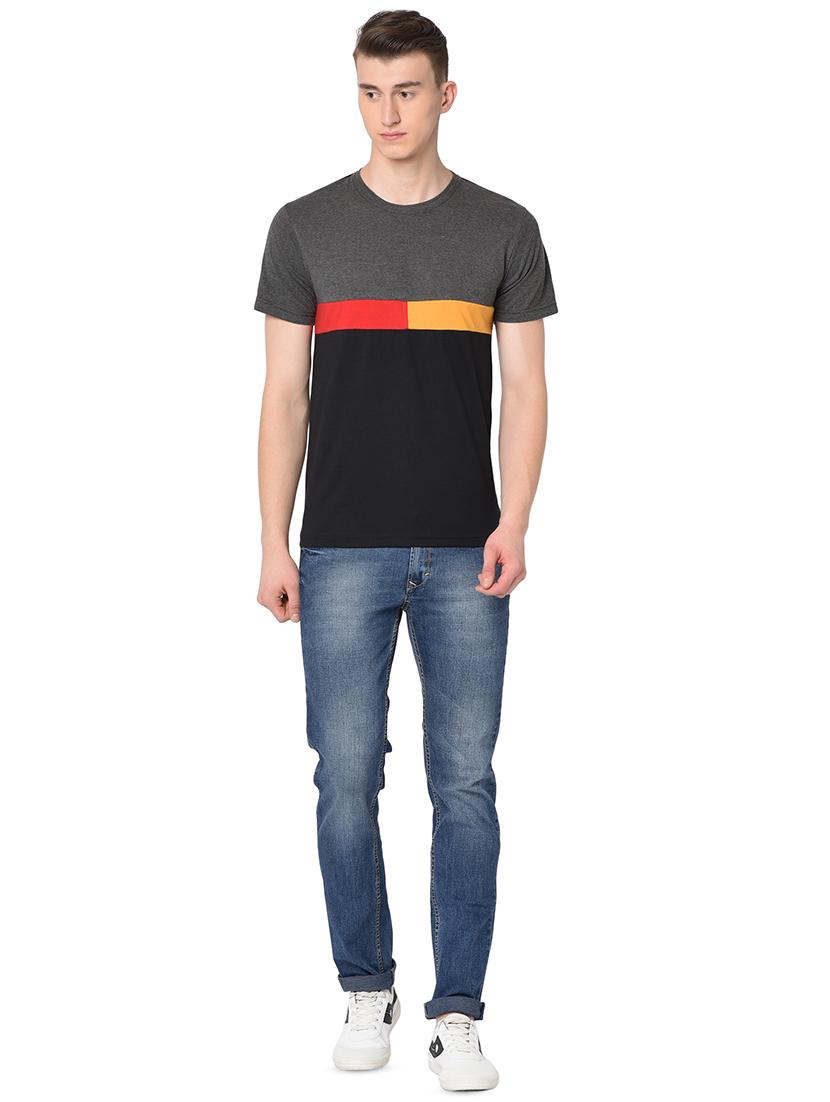 black color block t-shirt - 16738516 - Standard Image - 3