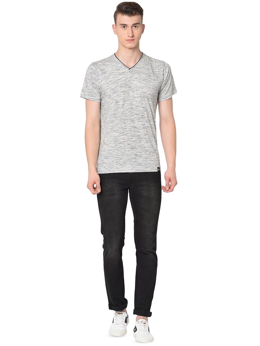 grey self design t-shirt - 16738518 - Standard Image - 3