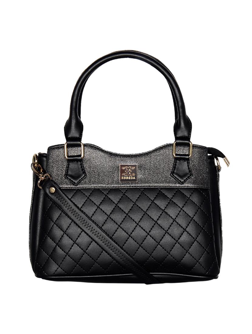black leatherette regular handbag - 16738890 -  Zoom Image - 0