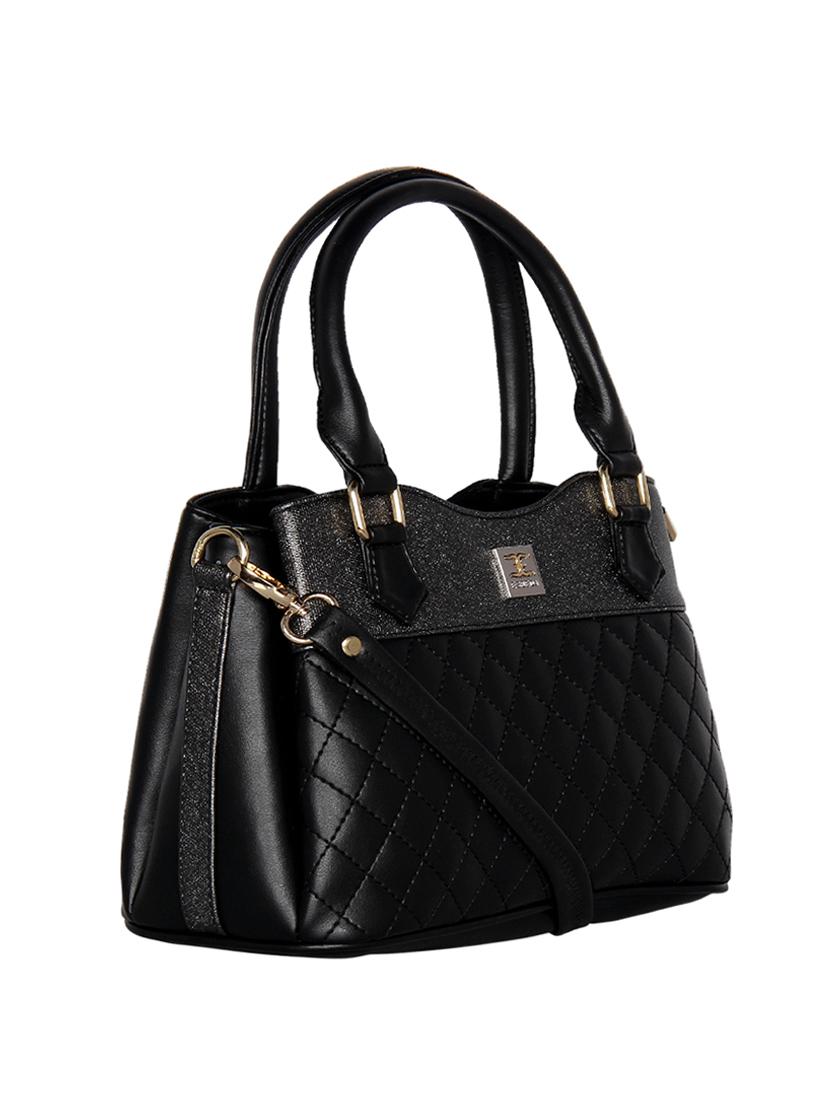 black leatherette regular handbag - 16738890 - Standard Image - 3