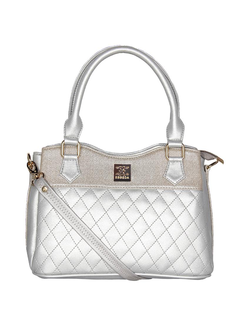 silver leatherette regular handbag - 16738892 -  Zoom Image - 0