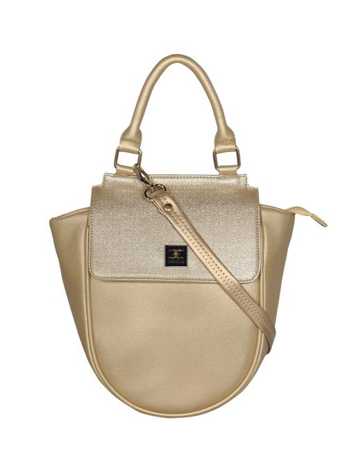 gold leatherette regular handbag - 16738908 - Standard Image - 0