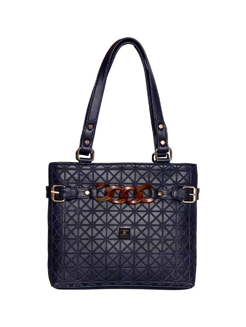 blue leatherette regular handbag - 16738910 -  Zoom Image - 0