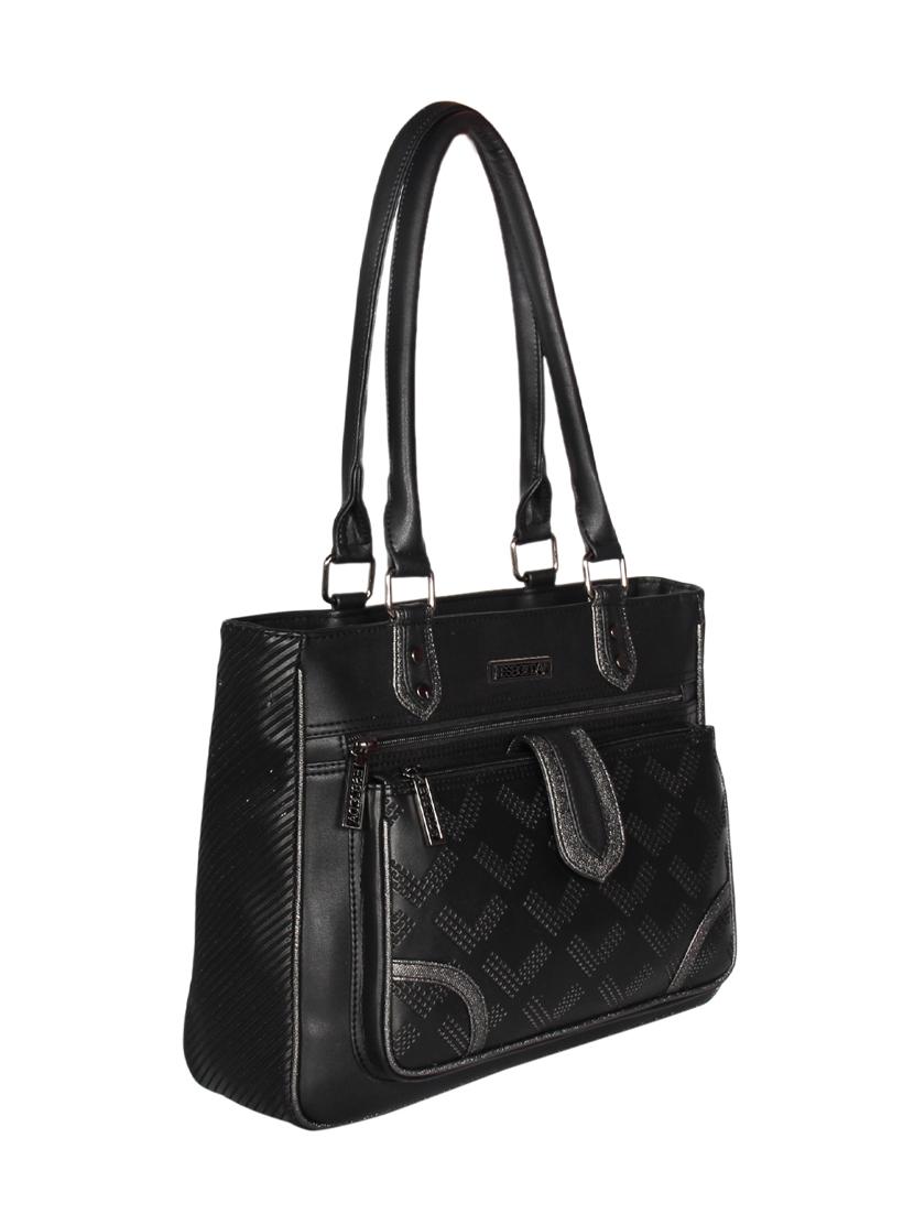 black leatherette regular handbag - 16738922 - Standard Image - 3