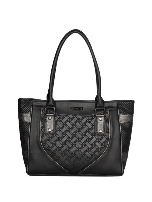 black leatherette regular handbag - 16738926 - Standard Image - 0