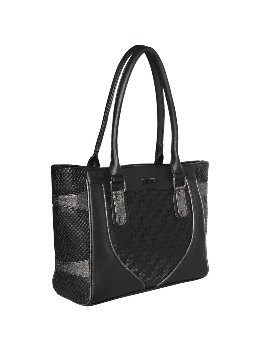 black leatherette regular handbag - 16738926 - Standard Image - 3